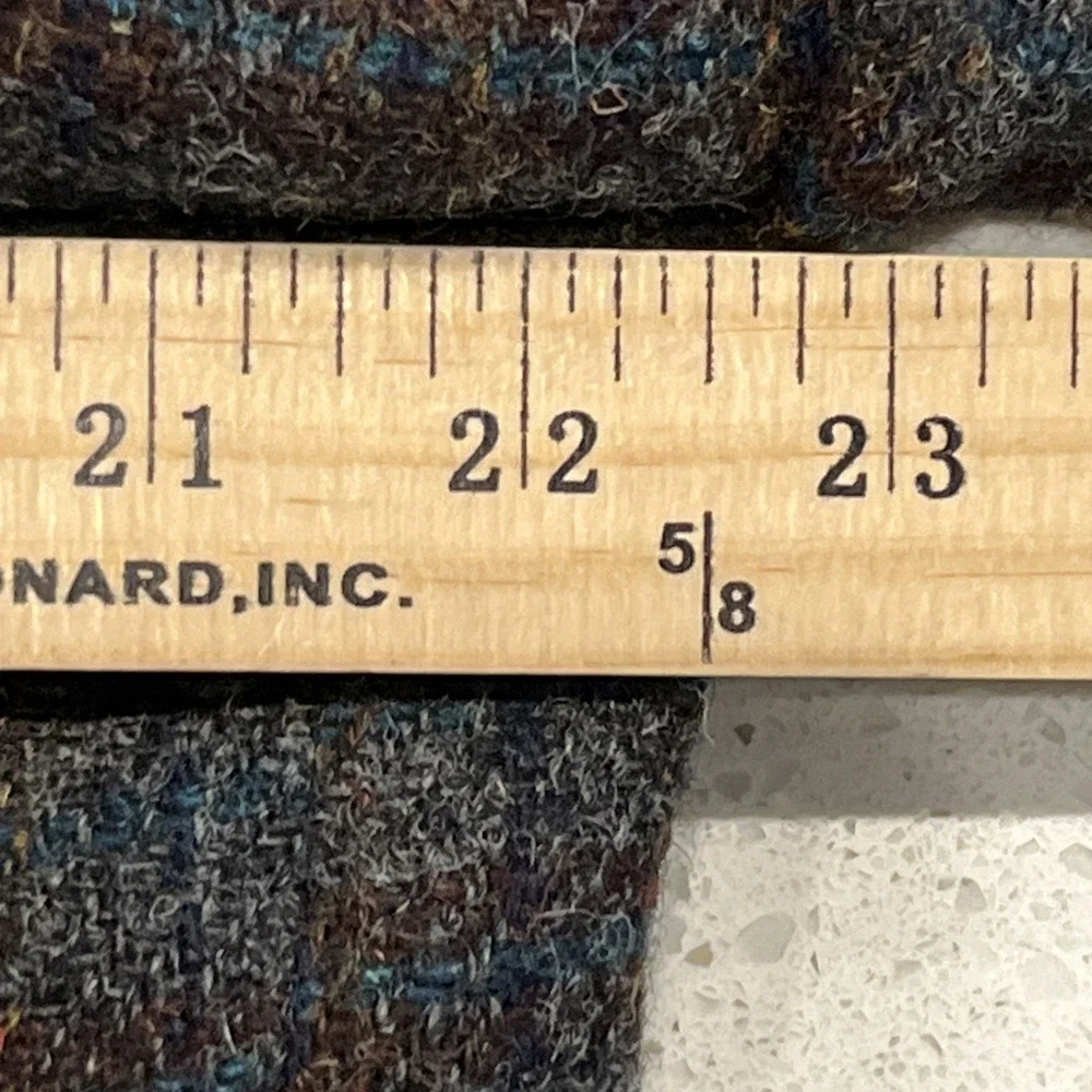 Vintage Harris Tweed Plaid Multicolor  Gray Wool Blazer Sport Coat 44R